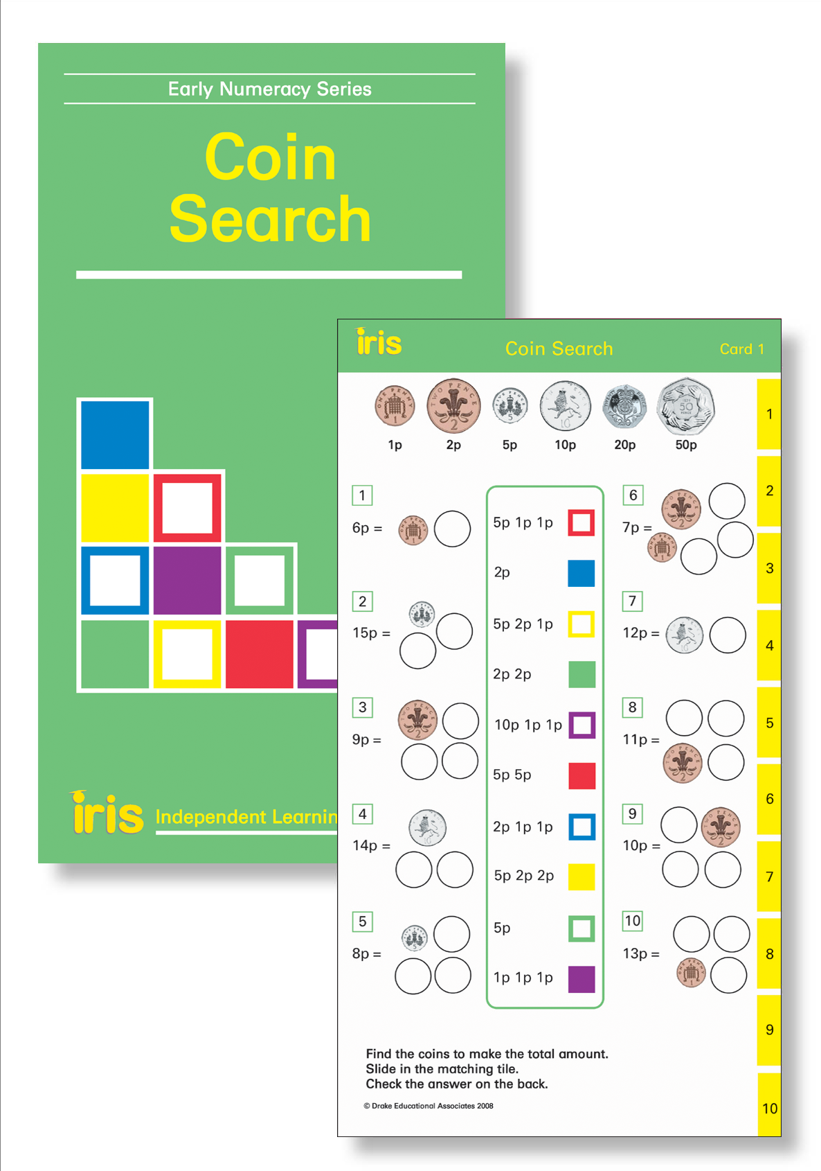 Iris Study Cards: Early Numeracy Year 2 - Coin Search